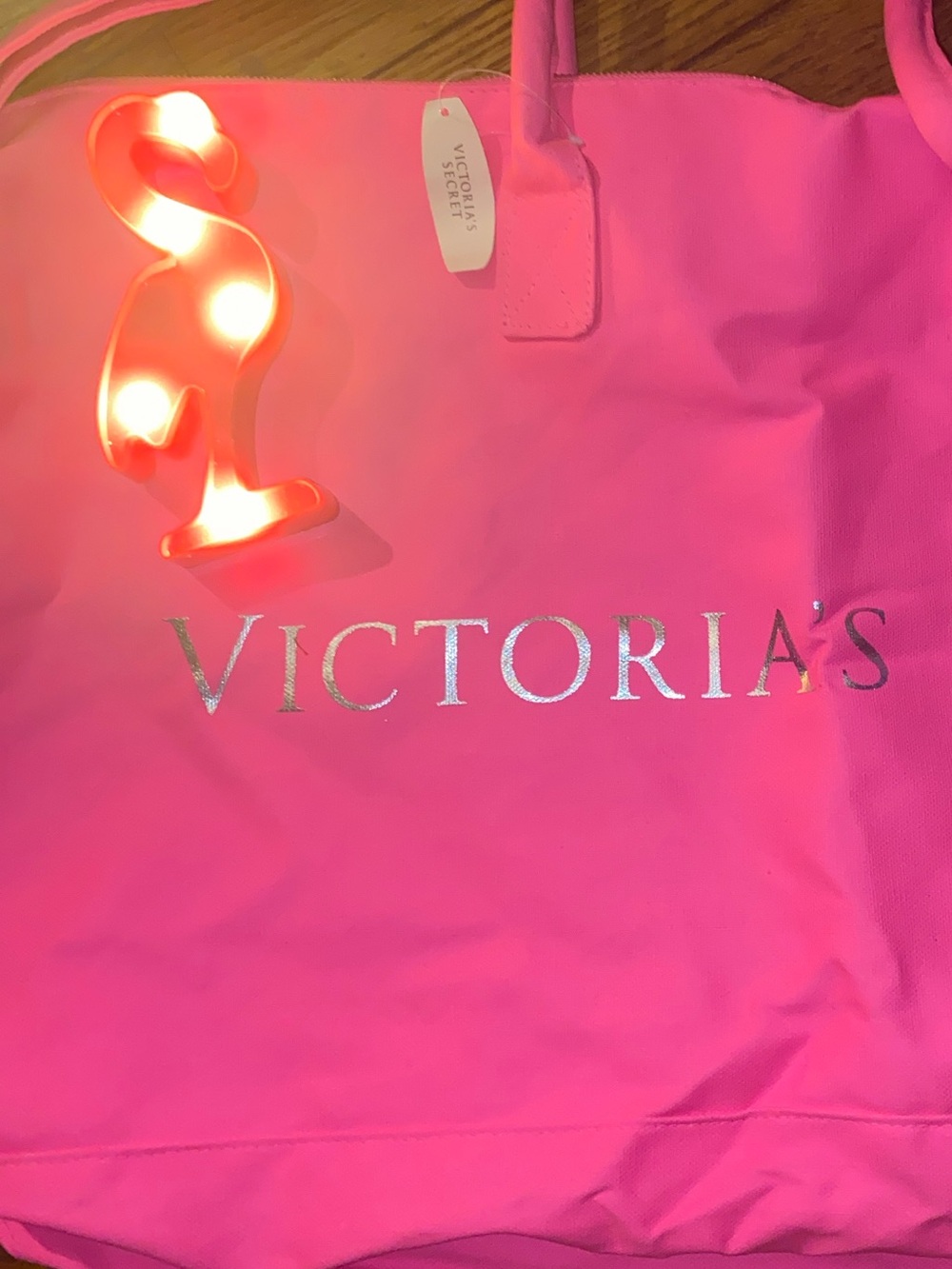 Victoria's Secret Neon Pink Travel Tote with Shoulder Strap - Picture 9 of 10